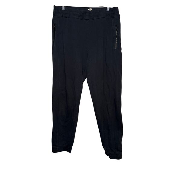 Fabletics black zip pocket jogger sweatpants womens XL lounge workout athleisure - Picture 1 of 9